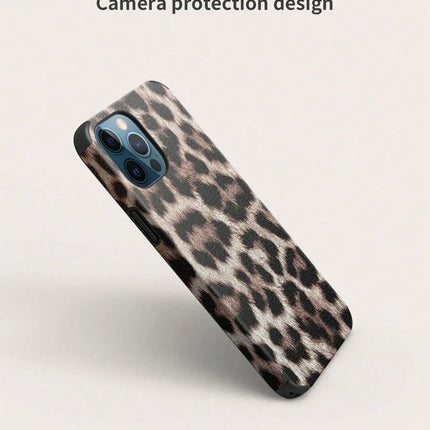 Leopard Print Pu Leather Anti-Fall Phone Case for iPhone 17 16 15 14 13 12 11 X XS XR XSMAX 7 8 Air Pro Max Plus Luxury Cover