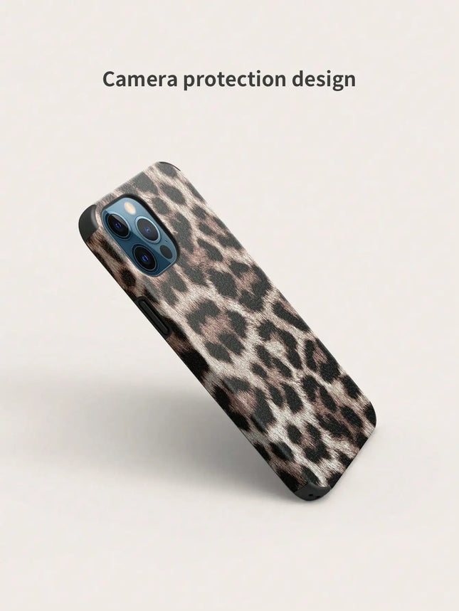 Leopard Print PU Leder Anti-Fall Handyhülle für iPhone 17 16 15 14 13 12 11 X XS XR XSMAX 7 8 Air Pro Max Plus Luxus Hülle