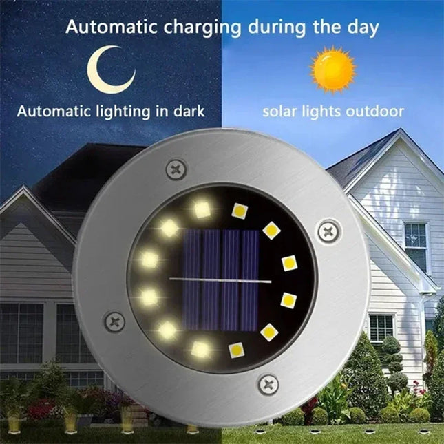 1/4/8Pcs Solar Lights Outdoor 8/20LEDs Disk Underground Lamp Spotlight Buried Solar Light for Home - product image 2