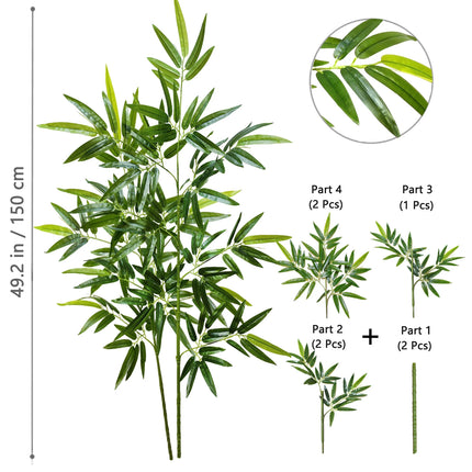 Artificial Green Bamboo Leaf Branches - image 26
