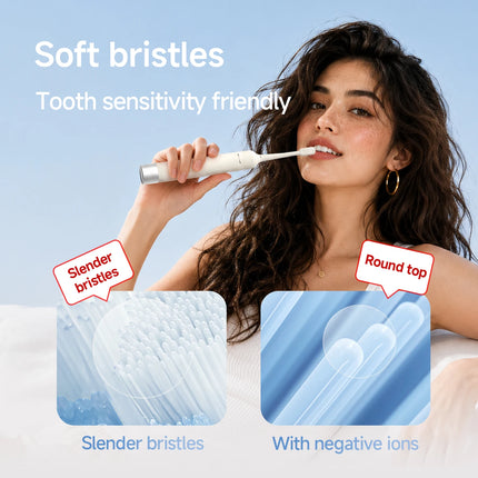 DOCO LAB Electric Toothbrush Vibration Sonic Electric Toothbrush for Adults Rechargeable Smart 6 Modes 5 Brush Heads