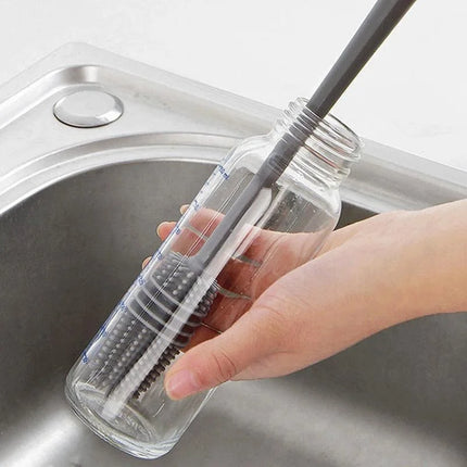 Silicone Milk Bottle Brush Cup Scrubber Glass Cleaner Kitchen Cleaning Tool Long Handle Drink Bottle Glass Cup - product imag