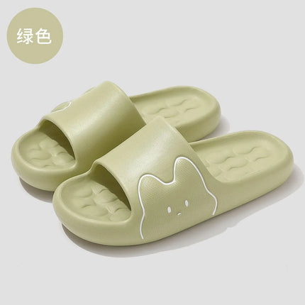 Cartoon Cute Rabbit Thick Bottom Home Slippers Women's Summer Comfortable Soft Cloud EVA Slippers Woman Candy Color Couple Slide