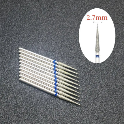 10 Piece Nail Milling Cutter Set Diamond Electric Nail Enhancement Drill Nail Drill Corner Cleaning Drill Burr Accessories Tool