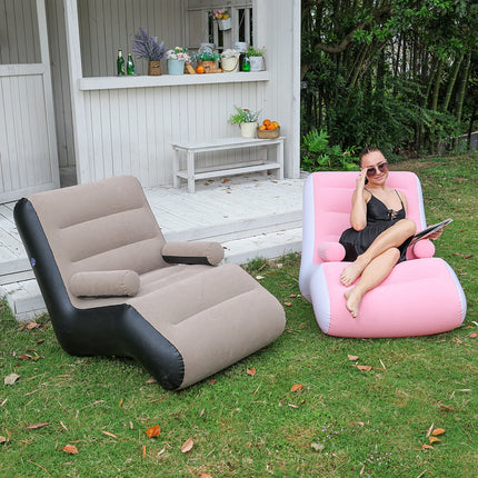 1PC Inflatable Recliner, Foldable Bedroom Living Room Lounge Chair, Indoor Sofa Recliner With Armrests, Outdoor Recliner