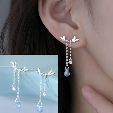 VENTFILLE 925 Sterling Silver Black Agate Rotund Earrings For Women Girl Originality Design Korean Jewelry Party Gifts Dropship