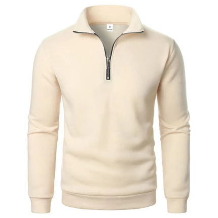 Spring Autumn new Casual Half Zipper stand collar sweatshirt Trend Simple slim men Pullover long sleeve tops Men's sweatshirt