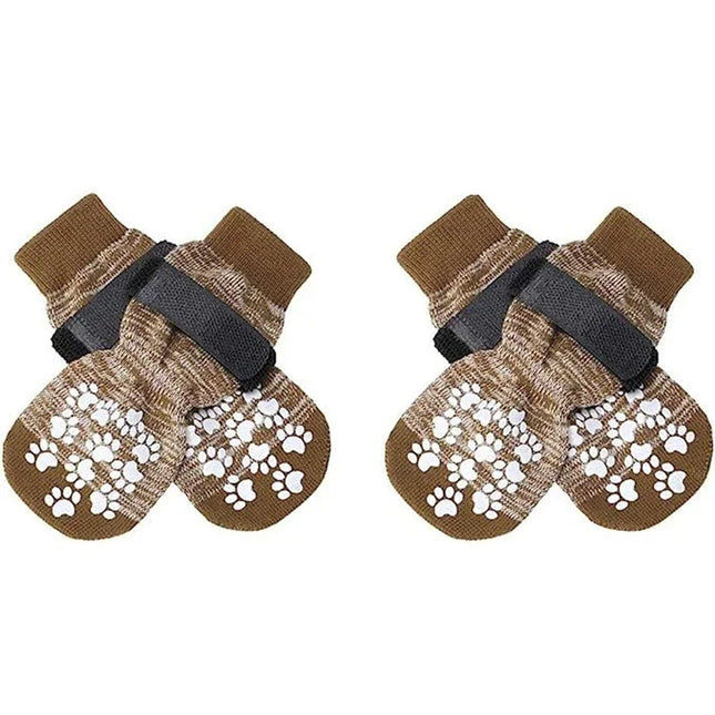 4Pcs/set Anti Slip Dog Socks with Straps Traction Control for Indoor on Hardwood Floor Wear Pet Paw - product image 10