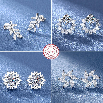 High-quality 925 Sterling Silver Crystal Fashion Circle Hoop Earrings for Woman Wedding Party Gift Street Versatile Jewelry