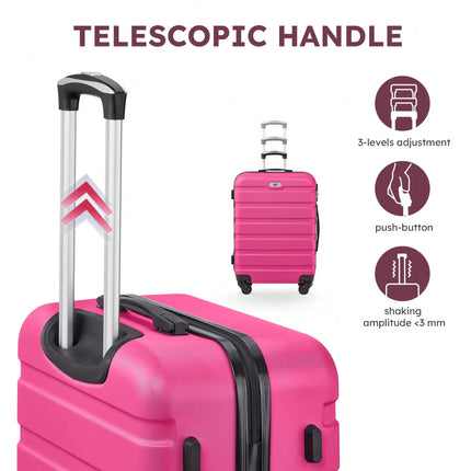 Large Capacity ABS Hardside Luggage Set, 16/20/24/28 Inch Spinner Suitcases + 2 Travel Bags + 1 Cosmetic Case, 7-Piece Set For Holiday Travel