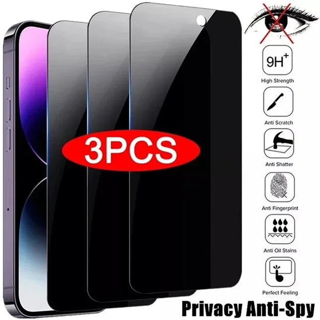 3 Stück Blickschutzfolie für iPhone 17 16 15 14 13 11 12 Pro Max Mini Plus Anti-Spionage Schutzglas für iPhone XR X XS 16e