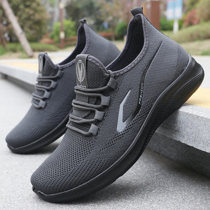 Men's Fashionable Solid Woven Knitted Running Shoes - Lightweight, Breathable, Non-Slip - Perfect Sports Shoes for Outdoors