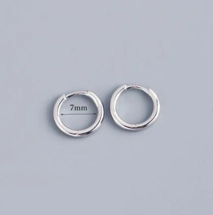 2PCS Tiny Stainless Steel Huggie Small Hoop Earrings For Women Round Circle Punk Unisex Rock Earring - product image 14