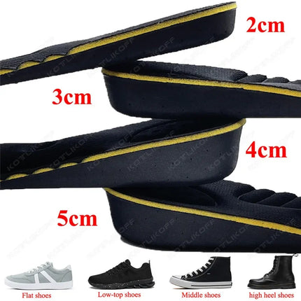 Ultralight Invisible Height Increase Insoles For Men Women Magnet Massage Shoe Heel Insert 2/3/4/5cm Taller Lift Damping Insoles