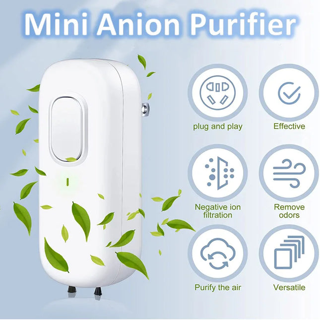 Mini Air Purifier For Home, Plug-in Negative Ion Generator House Odor Eliminator Cleaner EU/UK/US Plug - product image 2