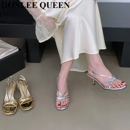 Brand High Heel Sandals Women Flip Flops Peep Toe Shoes Slipper Clip Toe Designer 2025 New Summer Sexy Fashion Dress Party Pumps
