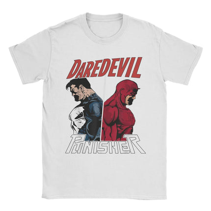 Daredevil The Punisher Only One Way T-Shirts for Men Women  Funny Pure Cotton Tee Shirt Short Sleeve T Shirts Plus Size Clothes
