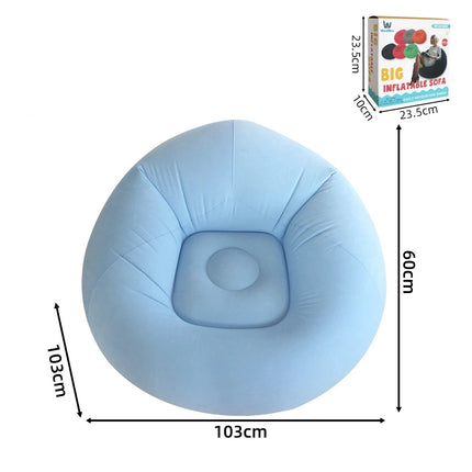 Lazy Inflatable Sofa Portable Foldable Pvc Flocking Single-Person Inflatable Sofa Lounger Seat for Outdoor Camping