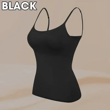 Sexy Women Tops Solid Padded Bra Spaghetti Camisole Top Women Vest Women Camisole with Built in Bra Cami Top Vest Tank Top 2024
