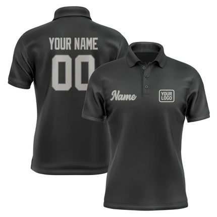 Personalized DIY Black Polo Shirts Customized Name Team Name Logo Number Team Uniforms Loose Darts Bowling Billiards Golf Tops
