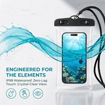 Waterproof Phone Pouch,Floatable Waterproof Phone Pouch with Touchscreen,Universal IPX8 Waterproof Cell Phone Case,Underwater Photography,for Swimming,Rafting,Diving,for All Models