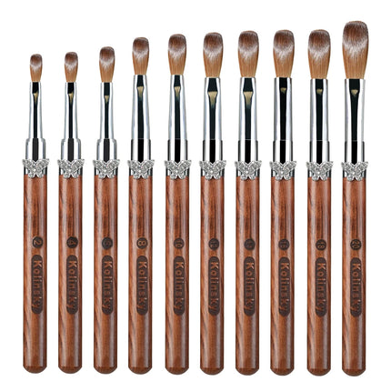 100% Pure Kolinsky Acrylic Brush UV Gel Carving Nail Brush Sandalwool Handle Zircon Butterfly Manicuring Nail Tool Size 2#-20#