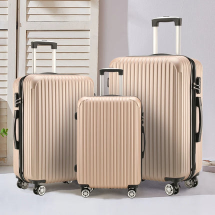 Fashion 20 24 28 Inch Set 3 Piece Boarding Travel Travel Essentials Unisex ABS PC Trolley Case Luggage
