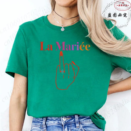 French Girls Single Farewell Women Tees: Future Bride Team Bride Tops, Female Clothing for Bachelorette EVJF Party T-shirts D002