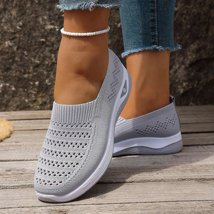 Women's Breathable Knit Sneakers Spring Summer Lightweight Casual Walking Shoes Microfiber Durable All Season Outdoor Daily