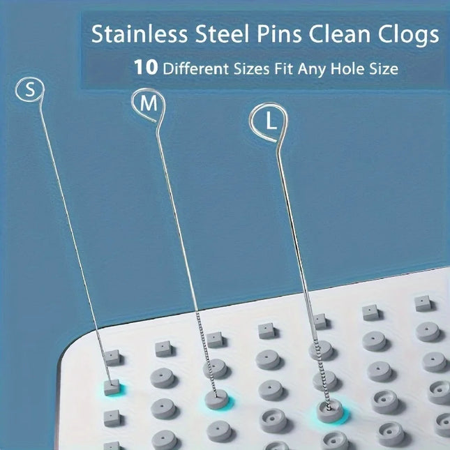 10 Stainless Steel Needle Shower Head Cleaning Brush Set, Suitable For Multi Size Shower Heads,bathroom Accessory - product i