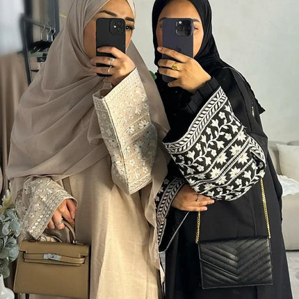 Eid Muslim Embroidery Abaya for Women Party Dress Ramadan Abayas Long Dress Kaftan Vestidos Largos Dubai Robe Jalabiya 2025