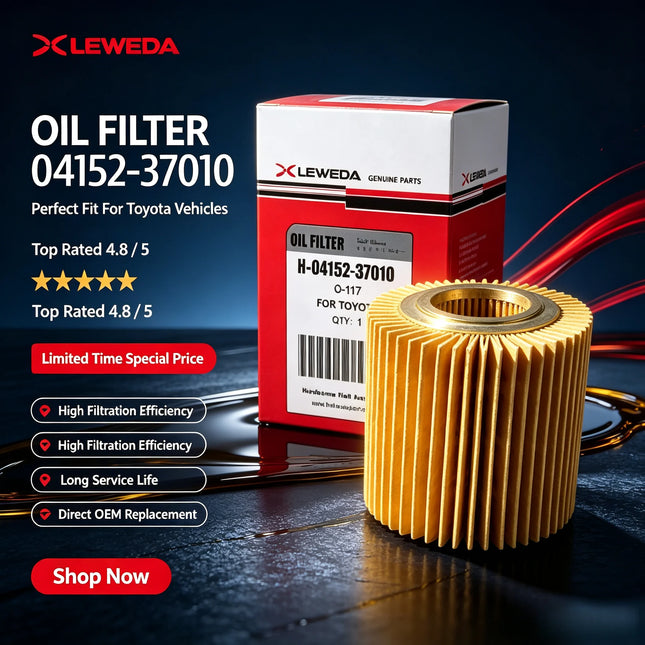Leweda High Flow Oil Filter 04152-37010 for Toyota Corolla Prius Harrier Noah Voxy Wish Lexus Replaces 04152YZZA6 0415237010