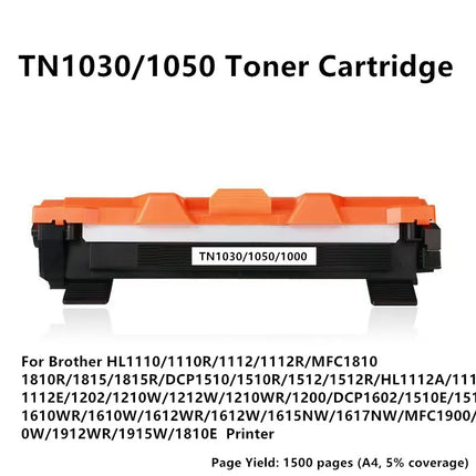 TN1030/1050 toner for Brother HL-1110 and DCP-1510 series, 1,500 pages
