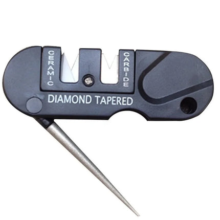 4-in-1 Portable Tungsten Ceramic Carbide Knife Whetstone Sharpener Sharpen Fish Hook Pocket Diamond Tool Camp Hike - product