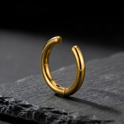 Statement Hollow Ear Bone Clamp for Women Girls,Gold Color Stainless Steel Fake Piercing C-shaped Ear Bone Clip,Fashion Jewelry