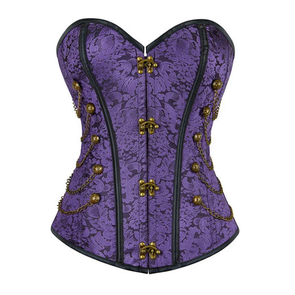 Steampunk Overbust Corset Retro Gothic Clothing Women Clubwear Bustiyer Corselet