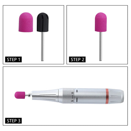 2 Size Sanding bands Block Cap Professional Pedicure Foot Care Tool Grit Nail Sanding Caps Electric Nail Drill cutters With Gift