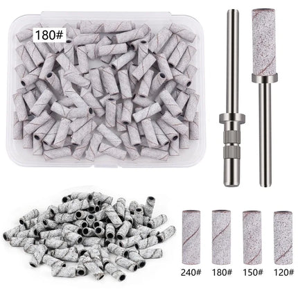 50/100Pcs 3mm Nail Sanding Bands-120/150/180/240 Grit Mini Nail Drill Bit Electric Nail File Accessory Polishing Manicure Tool