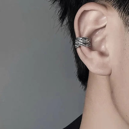 1 PC Korean Punk Stainless Steel No Pierced Pop Ear Clip Earrings for Men Women Trend Jewelry Party Gift