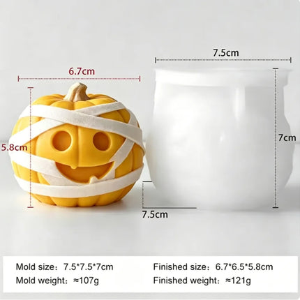 3D cute Halloween Silicone Candle Mold-Pumpkin Bear Mummy Piggy Ghost Mold Soap Plaster Resin Handmade Home Decoration