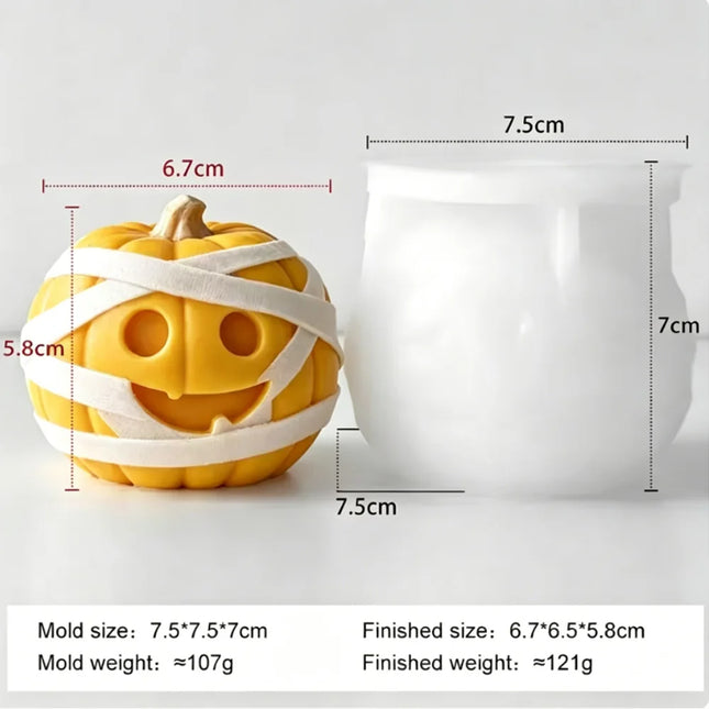 3D cute Halloween Silicone Candle Mold-Pumpkin Bear Mummy Piggy Ghost Mold Soap Plaster Resin Handmade Home Decoration