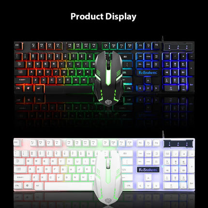 KM320 Keyboard And Mouse Set Waterproof Luminous Game Backlit Keyboard - product image from BSM MART