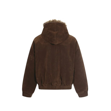 PFHQ American Style Men's Cotton Coats Hooded Faux Fur Metal Single Breasted Loose Solid Color Male Winter New Jackets CPG4887