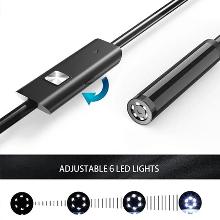 7.0MM TYPE-C Endoscope Camera IP67 Waterproof 6 LEDs Adjustable USB Android Flexible Inspection Borescope Cameras - product i