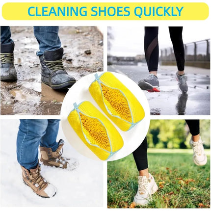 Durable Shoe Washing Machine Bag for All Shoe Types-Yellow with Blue Zipper,Ideal for Sneakers and Casual - product image fro