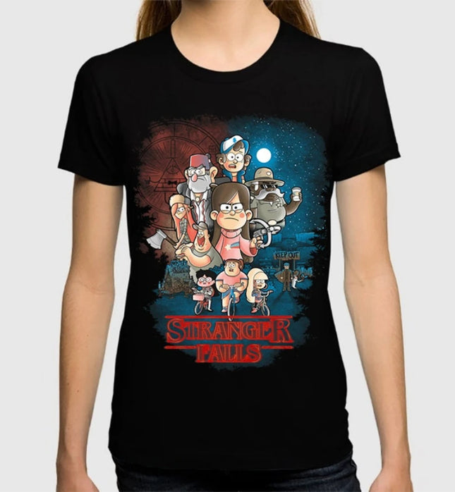 Stranger Falls Original Art T-Shirt, Gravity Falls Tee, Herren- und Damengrößen Neue Frühjahr/Sommer-Kollektion Regular Fit Casual