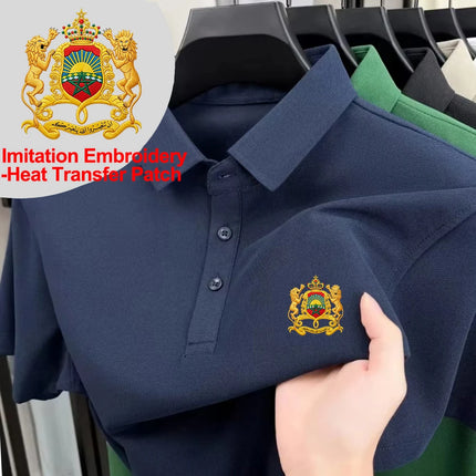 Morocco Coat Of Arms Print Polo Shirts Male Basic Short Sleeve Tops Summer Comfortable Lapel T-Shirt Casual Sporty Mens Clothes
