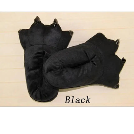 Winter Warm Soft Indoor Floor Slippers Women Men Shoes Paw Funny Animal Christmas Monster Dinosaur Claw Plush Home Random Lining
