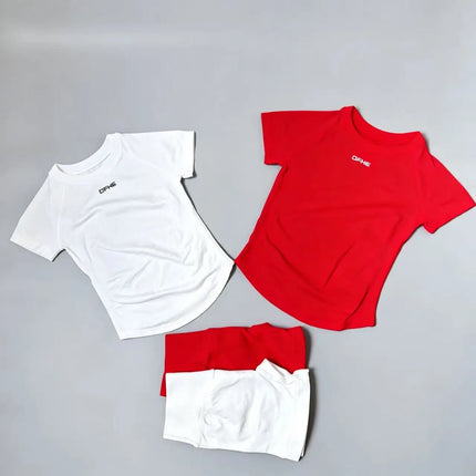 2 Piece Athletic Tracksuit, Seamless Short Sleeve Yoga Wear, High Stretch Running Shorts, Gym Training Outfit