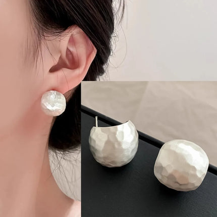 VENTFILLE 925 Sterling Silver Black Agate Rotund Earrings For Women Girl Originality Design Korean Jewelry Party Gifts Dropship